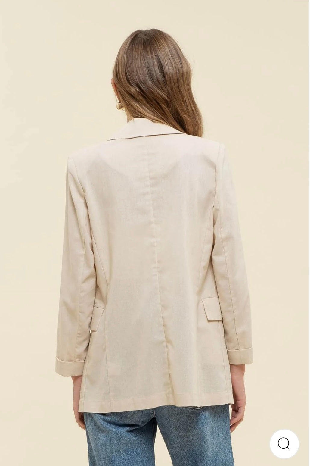 TW1467 CUFF SLEEVE COLLARED BLAZER