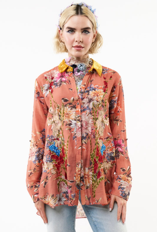 Aratta-Gardenia Embroidered Shirt