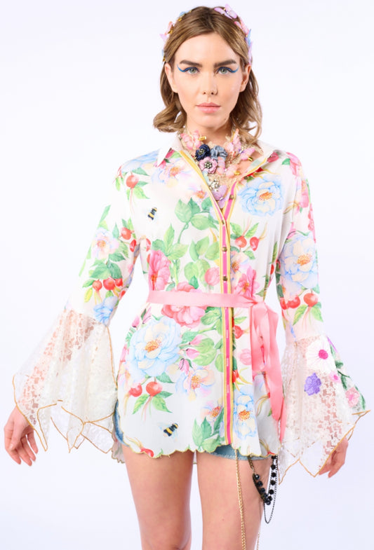 Aratta-LA Ville Rose Shirt-White