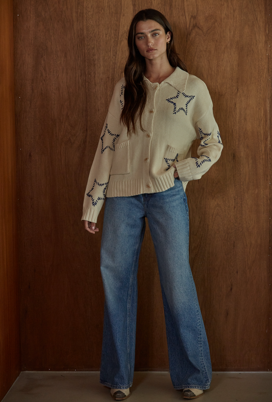 W2608 Saddle Stitch Cardigan
