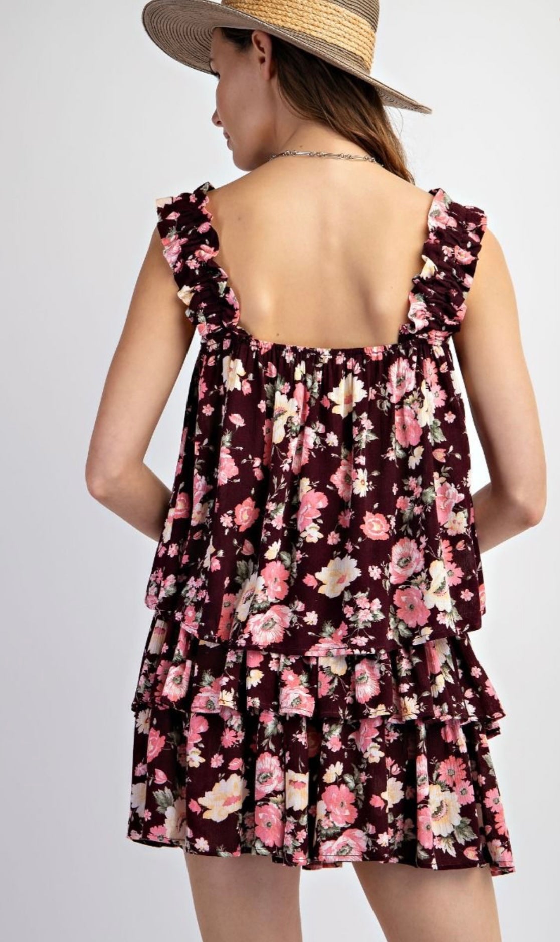 ET17719 FLORAL PRINTED RAYON GAUZE CAMI TOP