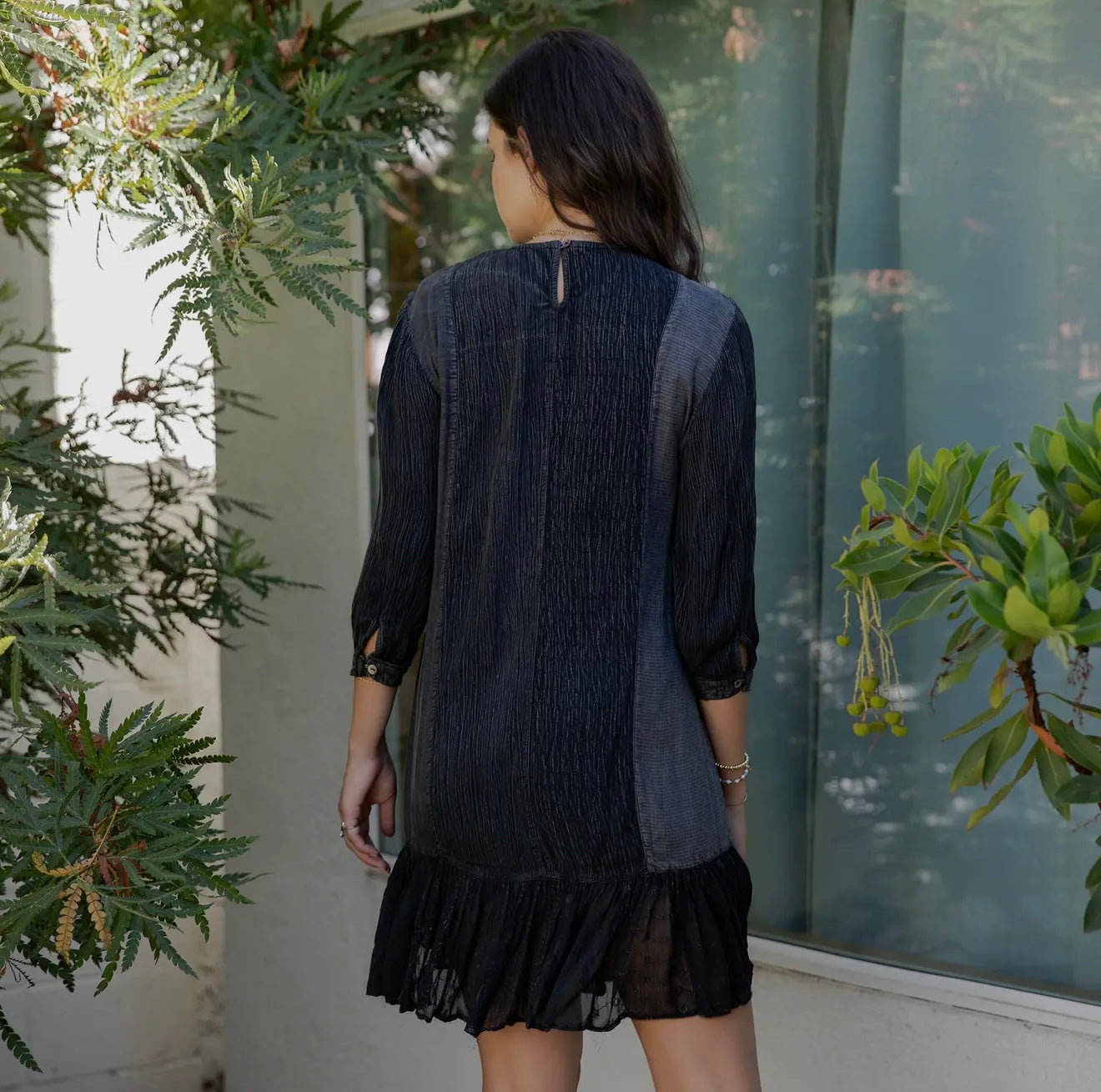 DR44686 Boho Short Dress with Artisan Embroidery