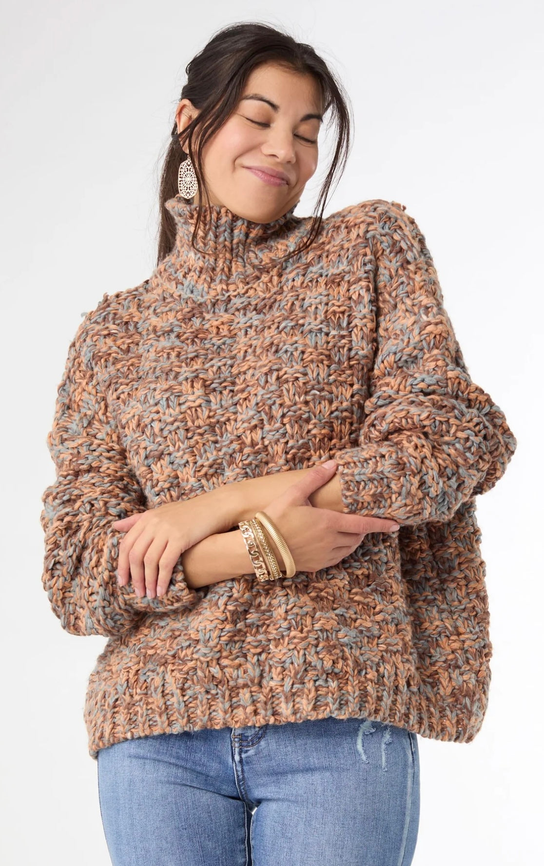 2539133 HOGE CHUNKY LOOSE KNIT SWEATER