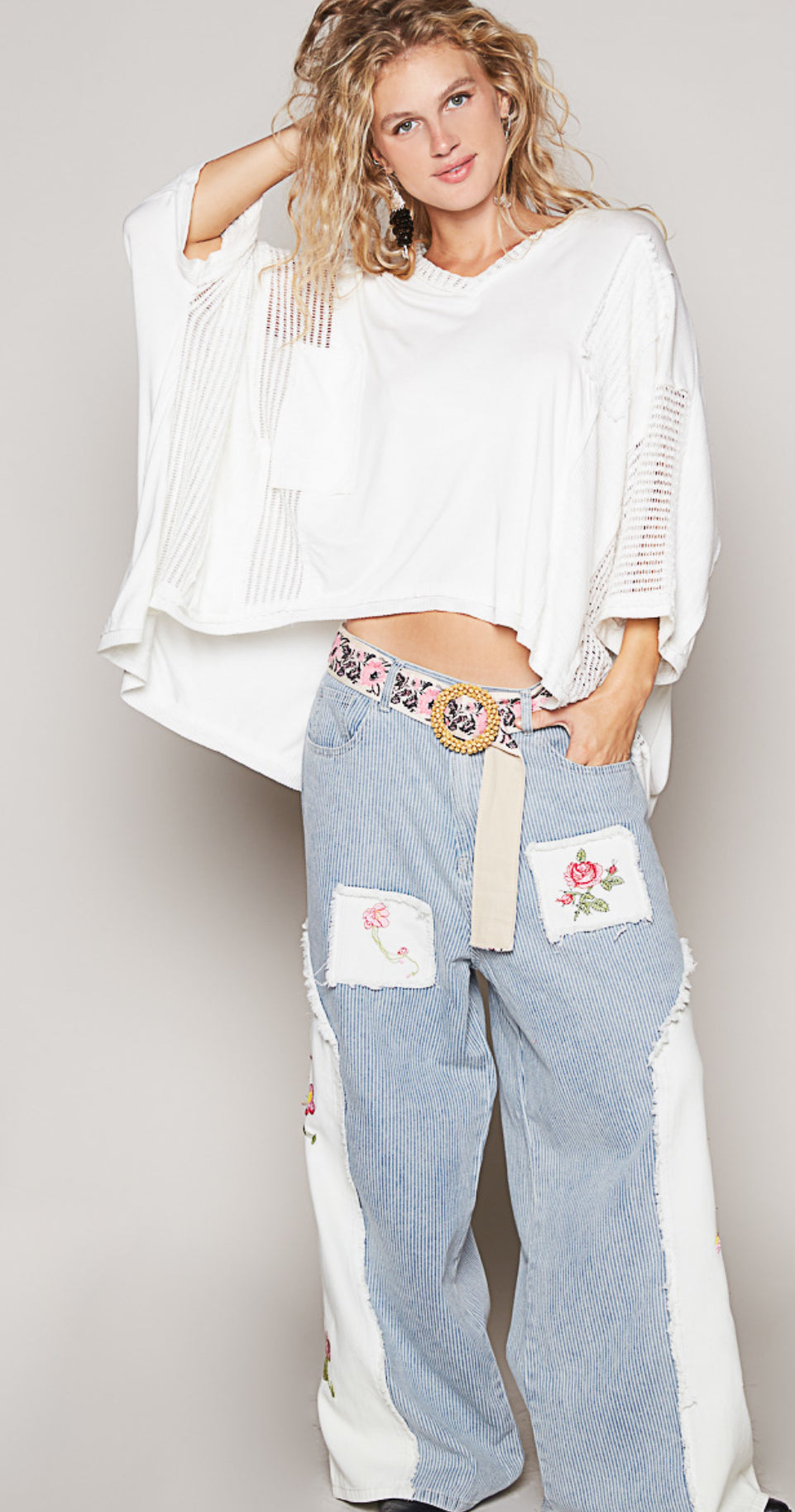 FKT887 V-neckline knit, Oversized Fit