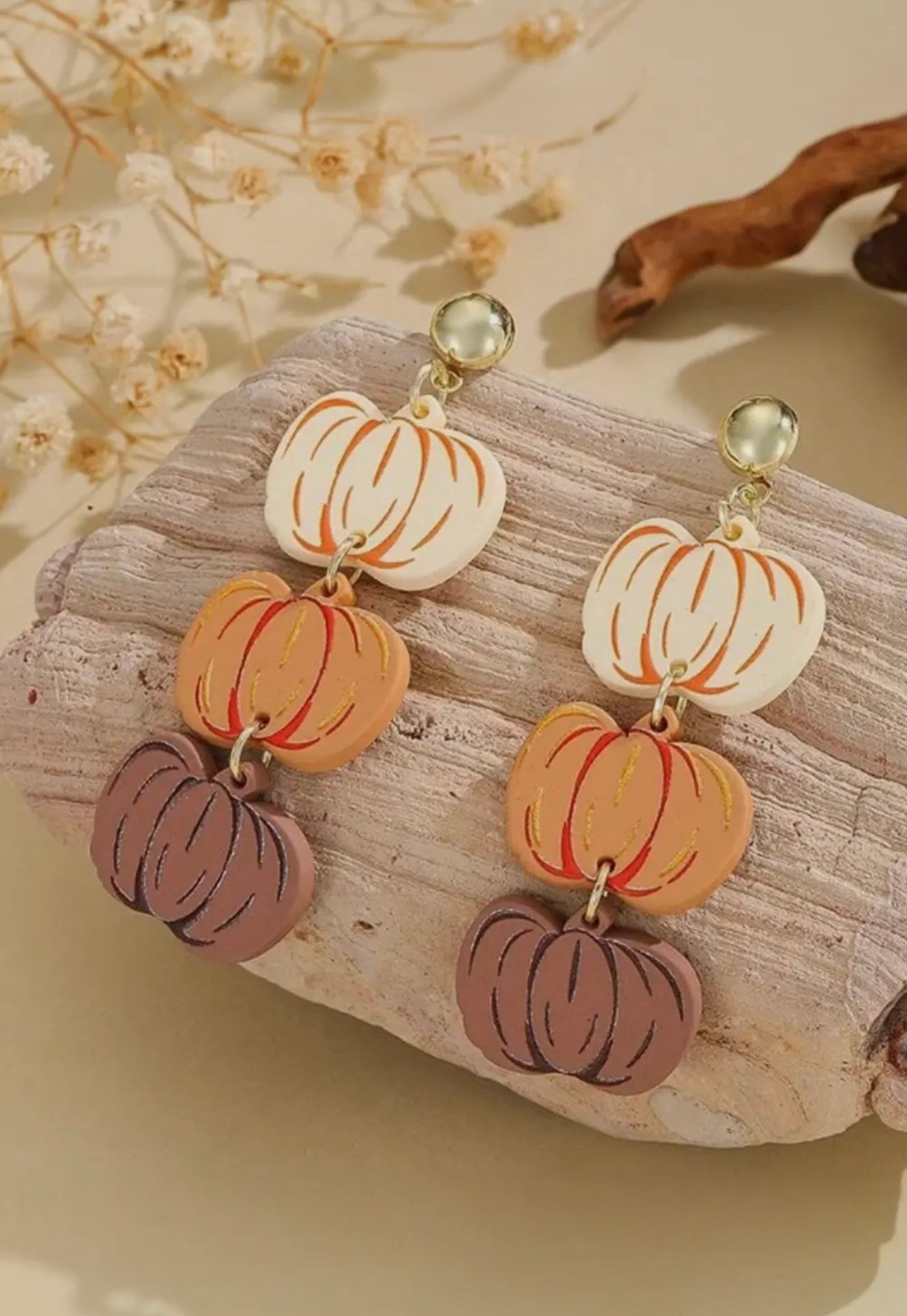 Pumpkin Stack Stud Earrings