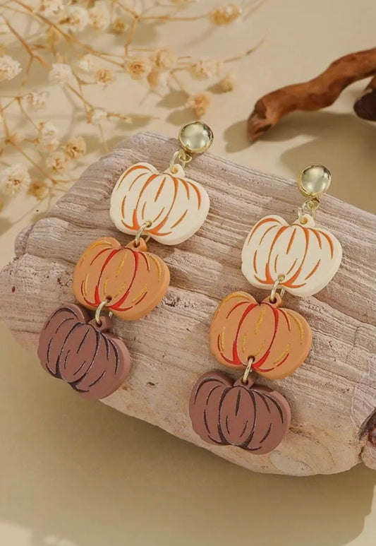 Pumpkin Stack Stud Earrings