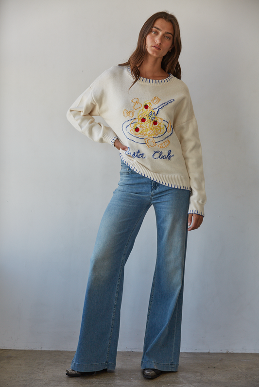 W2684 Pasta Club Sweater