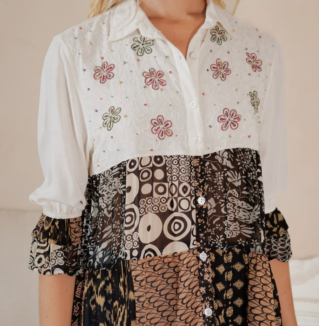 Natural Bohemian : Patchwork Tiered Top