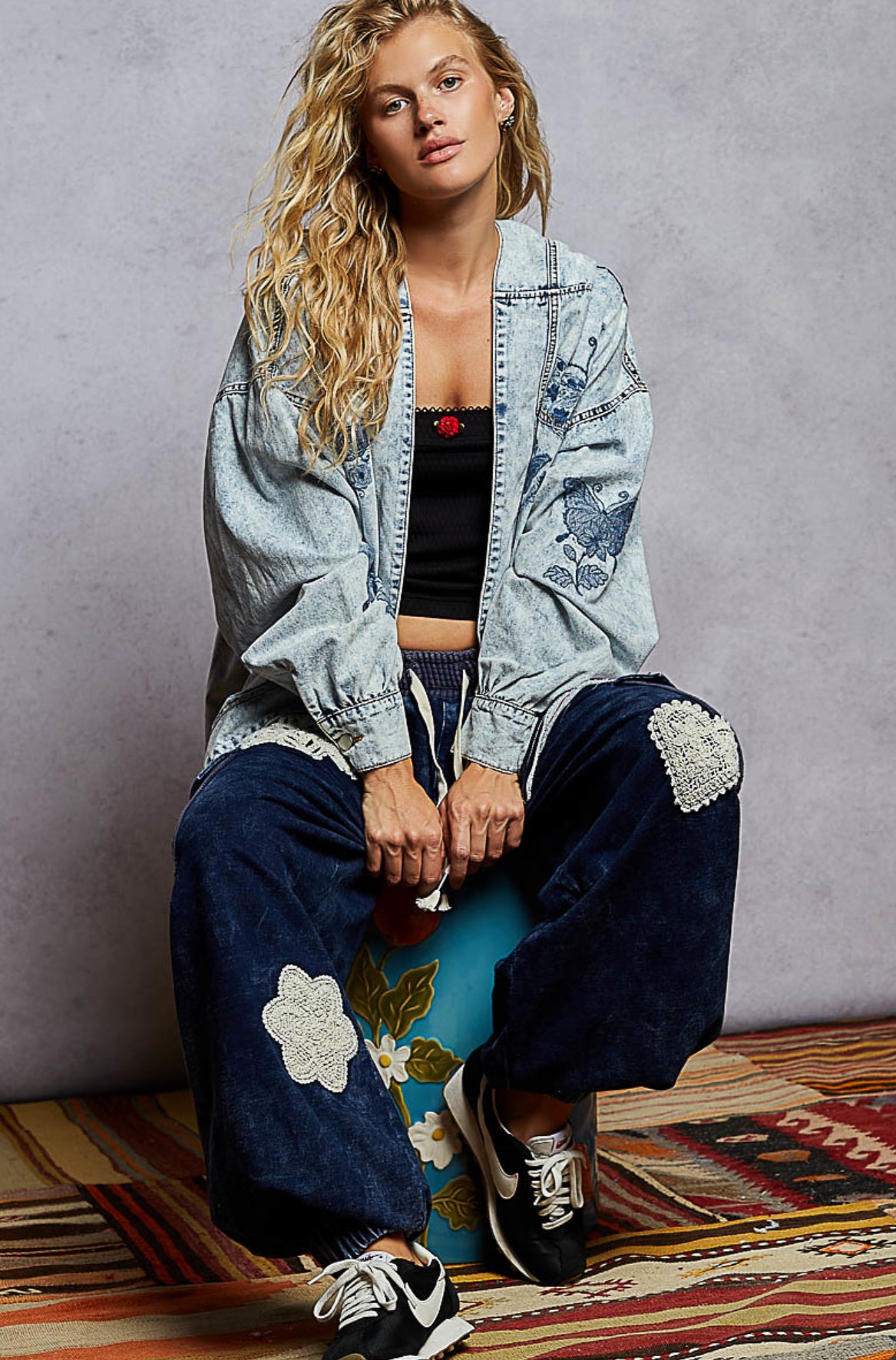 UKT601B Balloon sleeve roomy fit hoodie