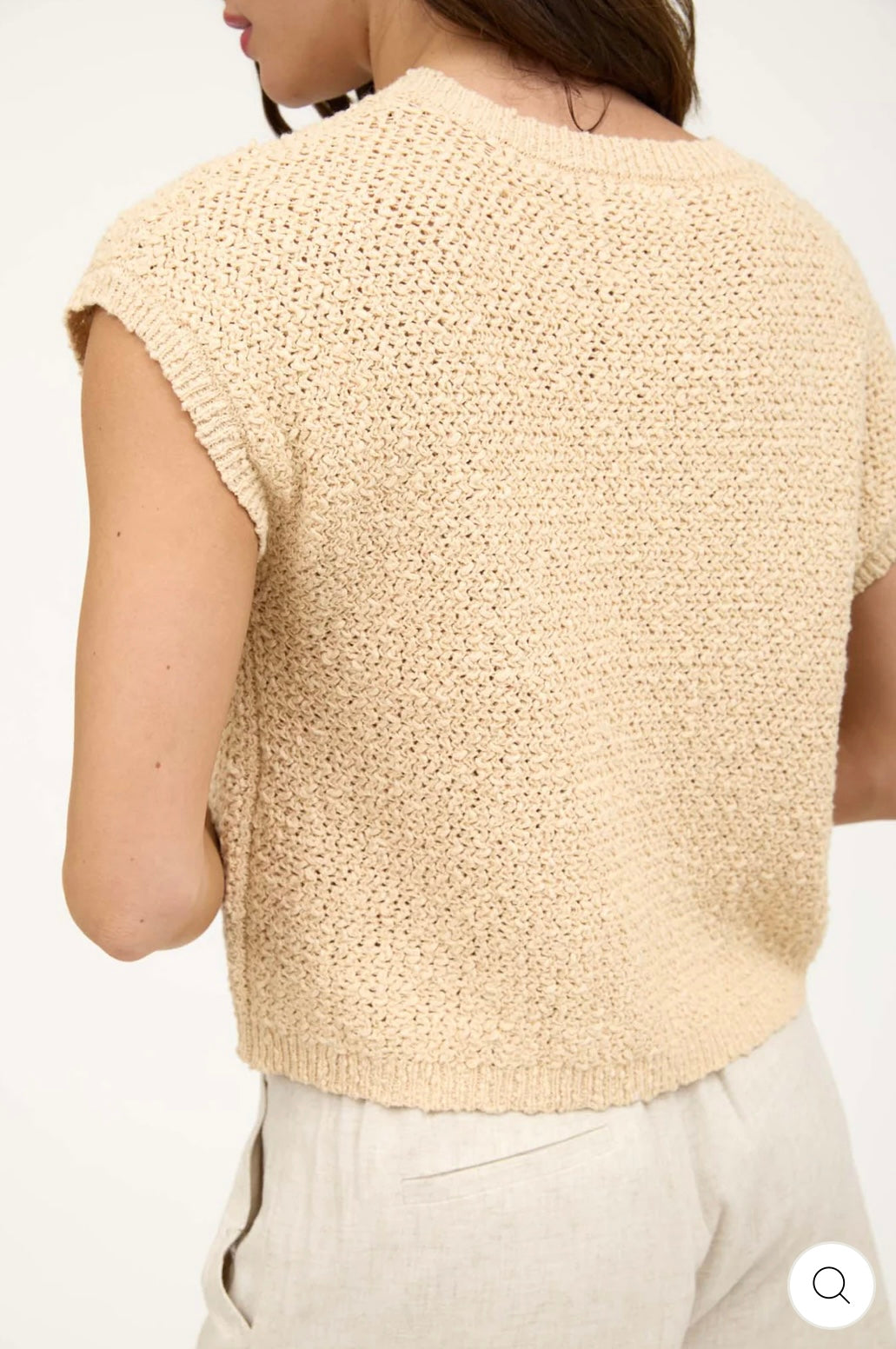 TW1642 TEXTURED KNIT CREW NECK SHORT SLEEVE PULLOVER
