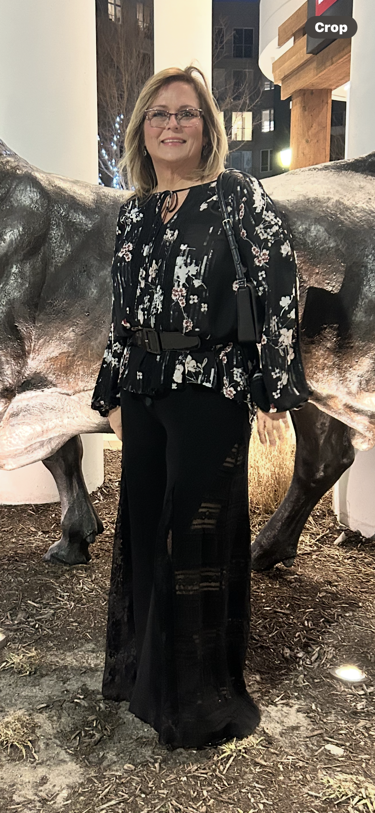 YKP112A Wide pants, thermal and lace mix with satin tie detail pointed solid pattern.