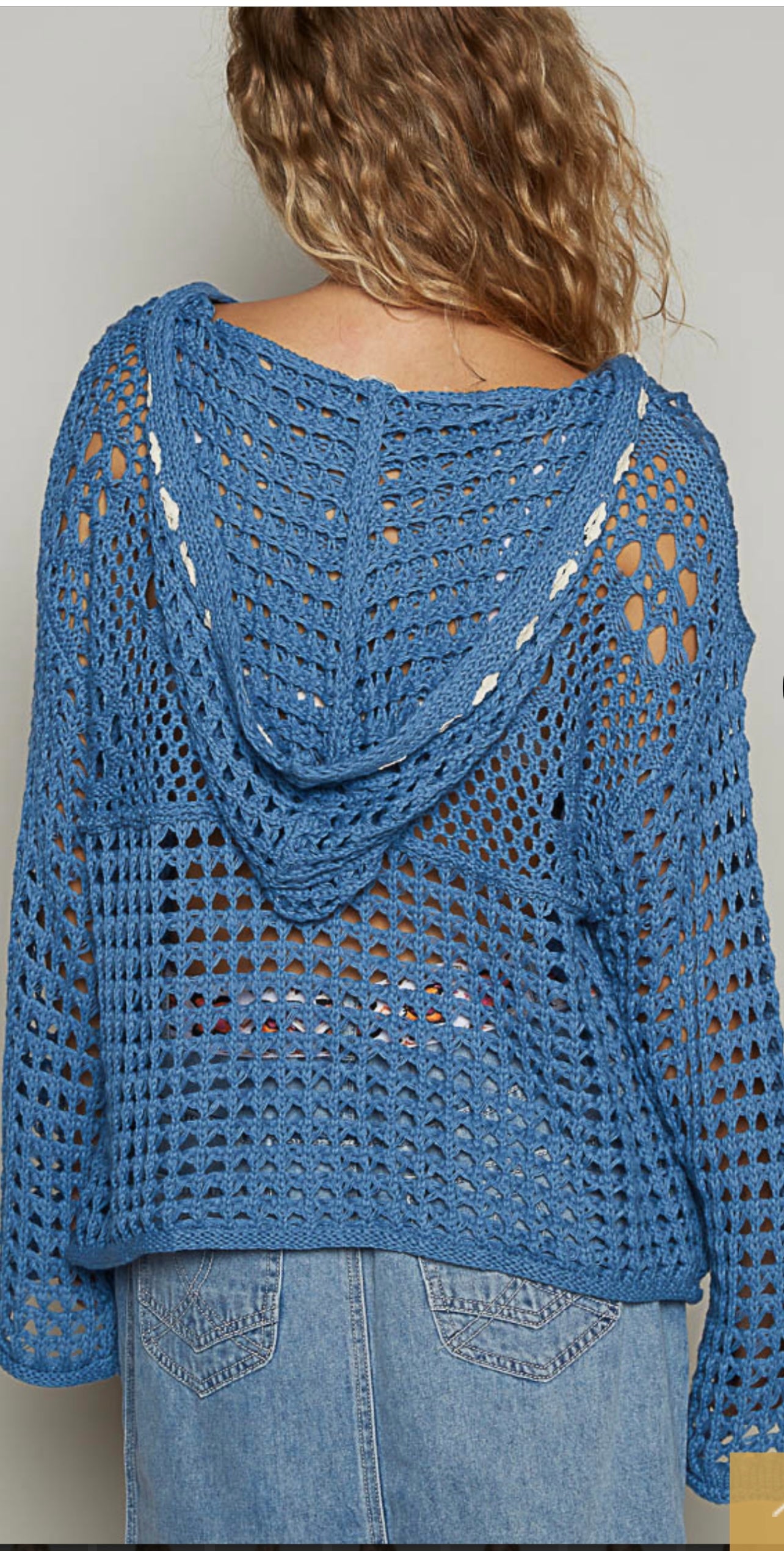 UST319 American Flag Crocheted Sweater Hoodie