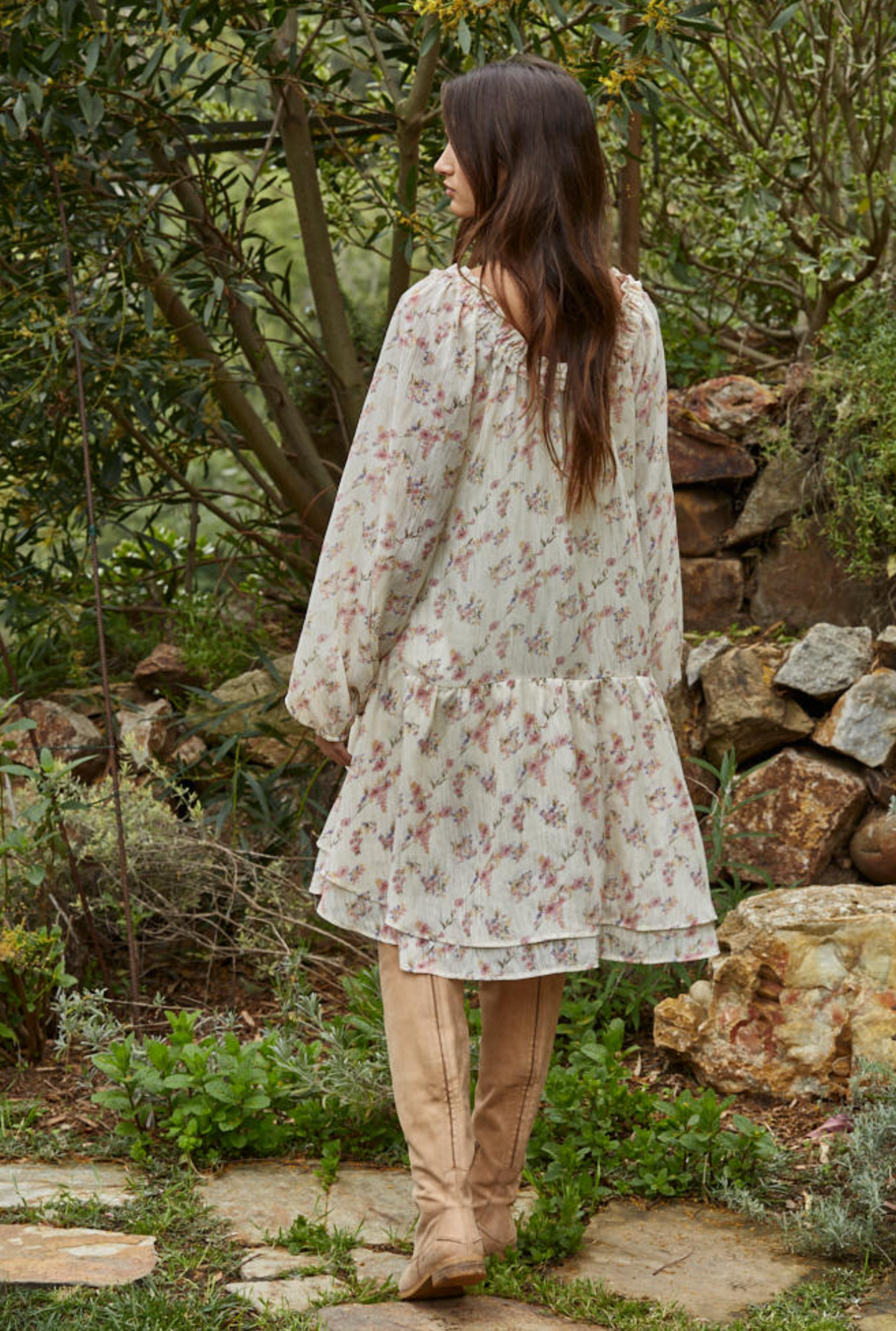 L8900 Soft Petals Flare Mini Dress