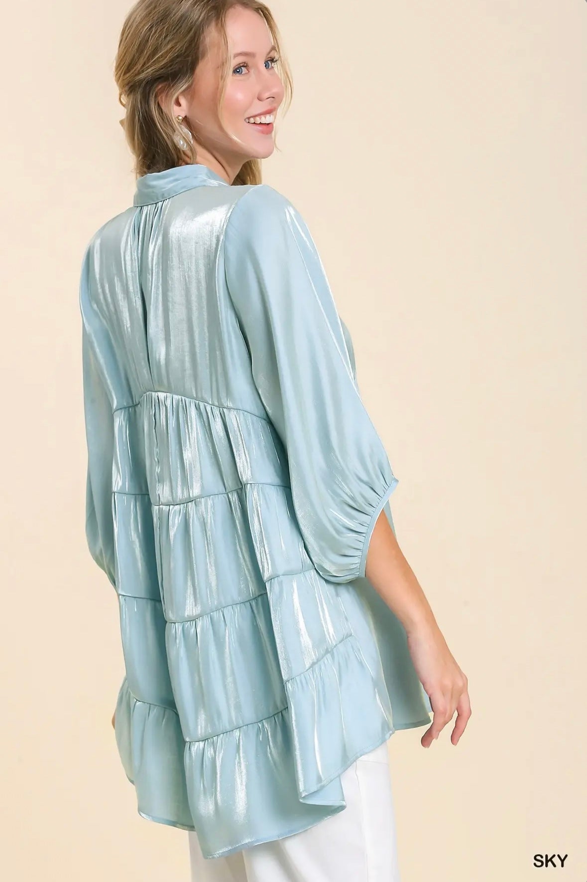A0345 Button Down Tunic Top