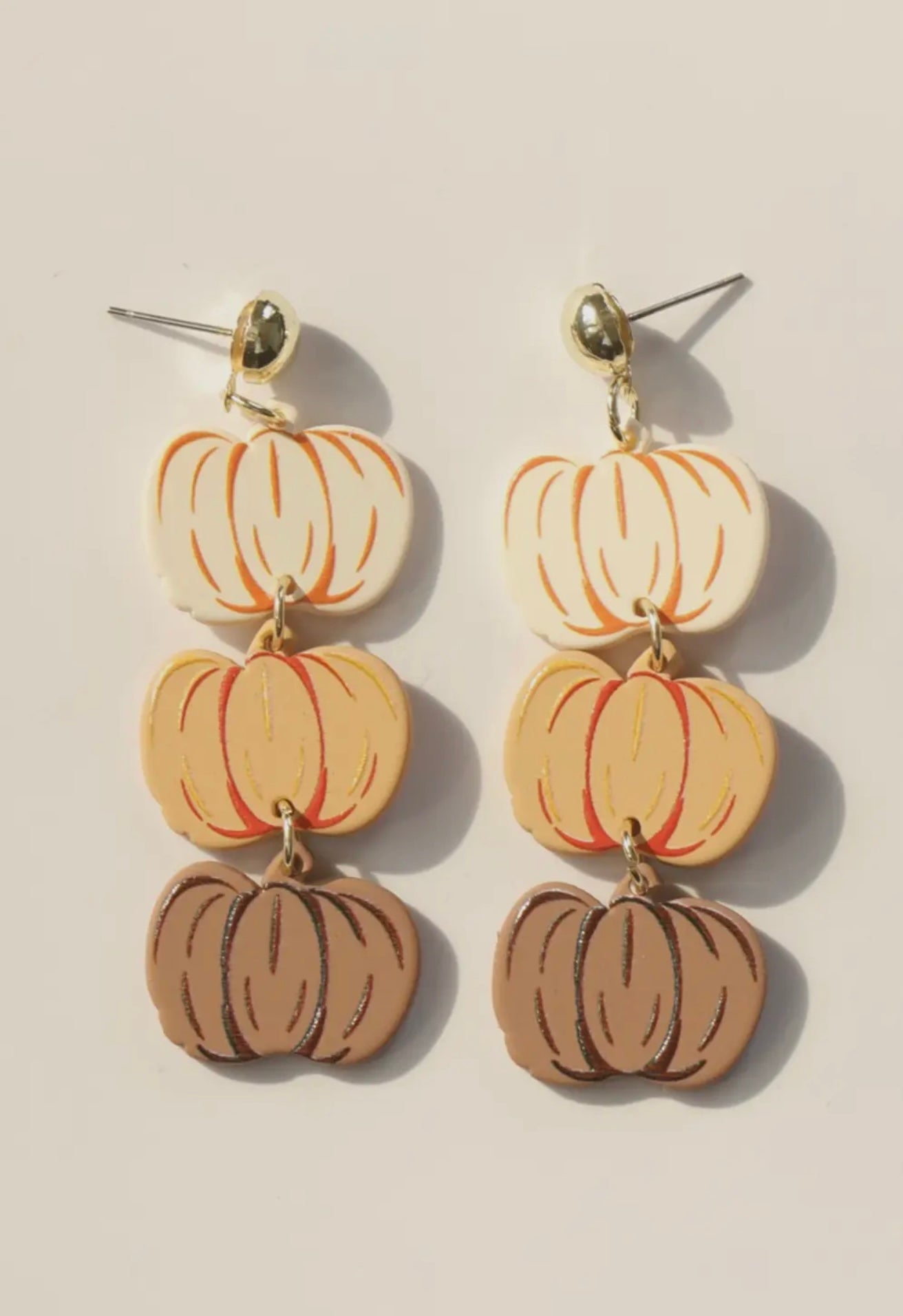 Pumpkin Stack Stud Earrings