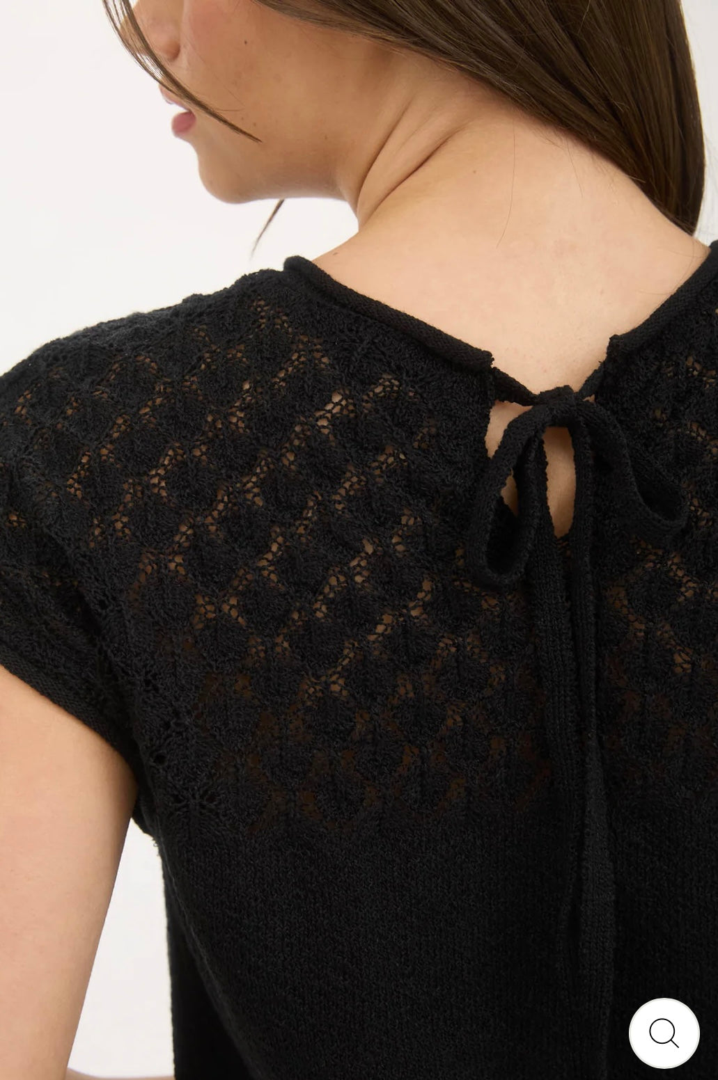 CR2194 EYELET YOKE SWEATER KNIT TOP