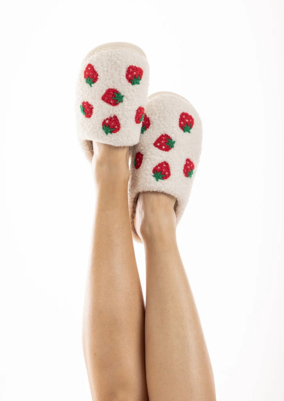 White Strawberry Slippers