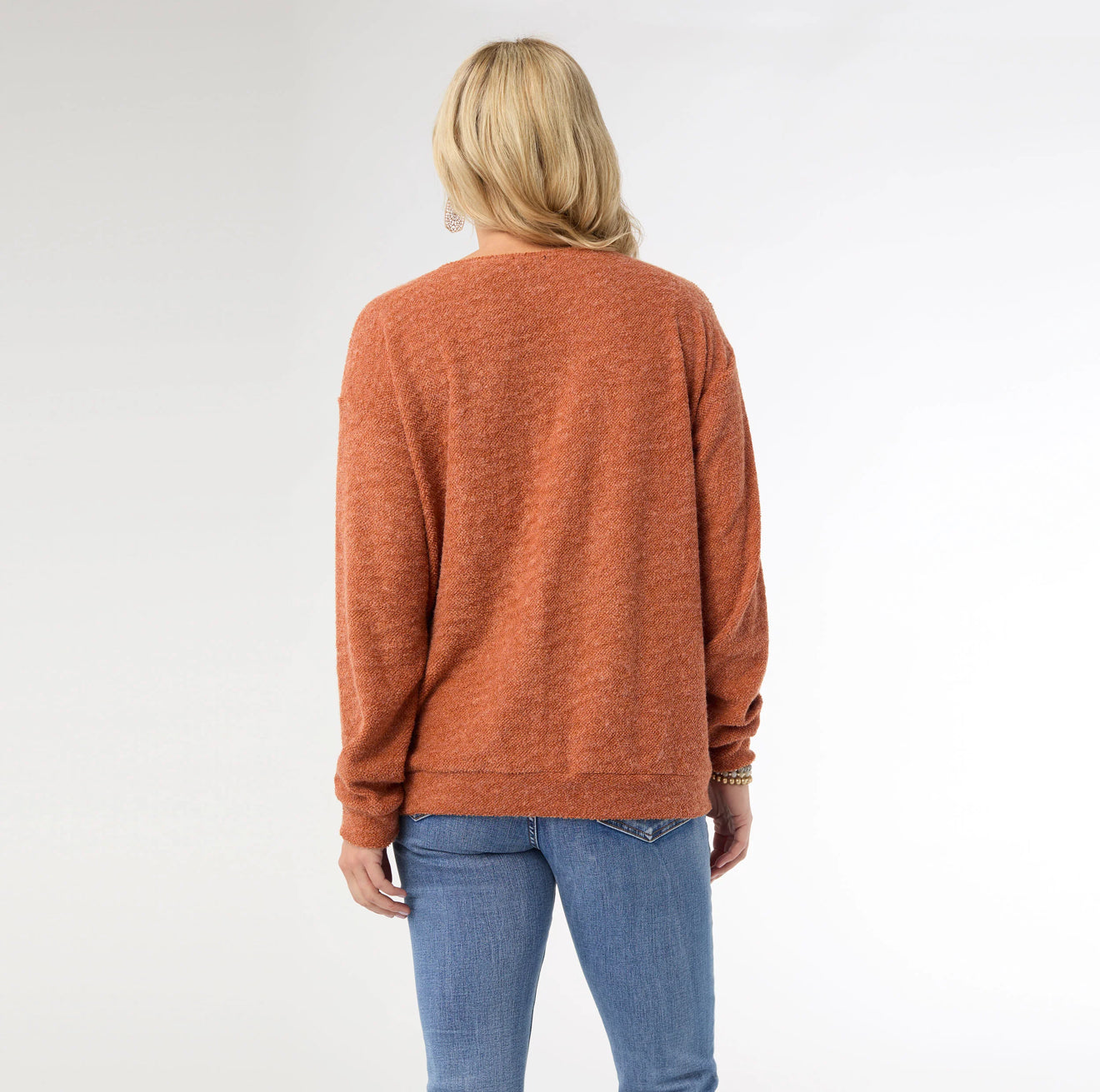 SKYLER SUPER SOFT V-NECK TEXTURED TOP