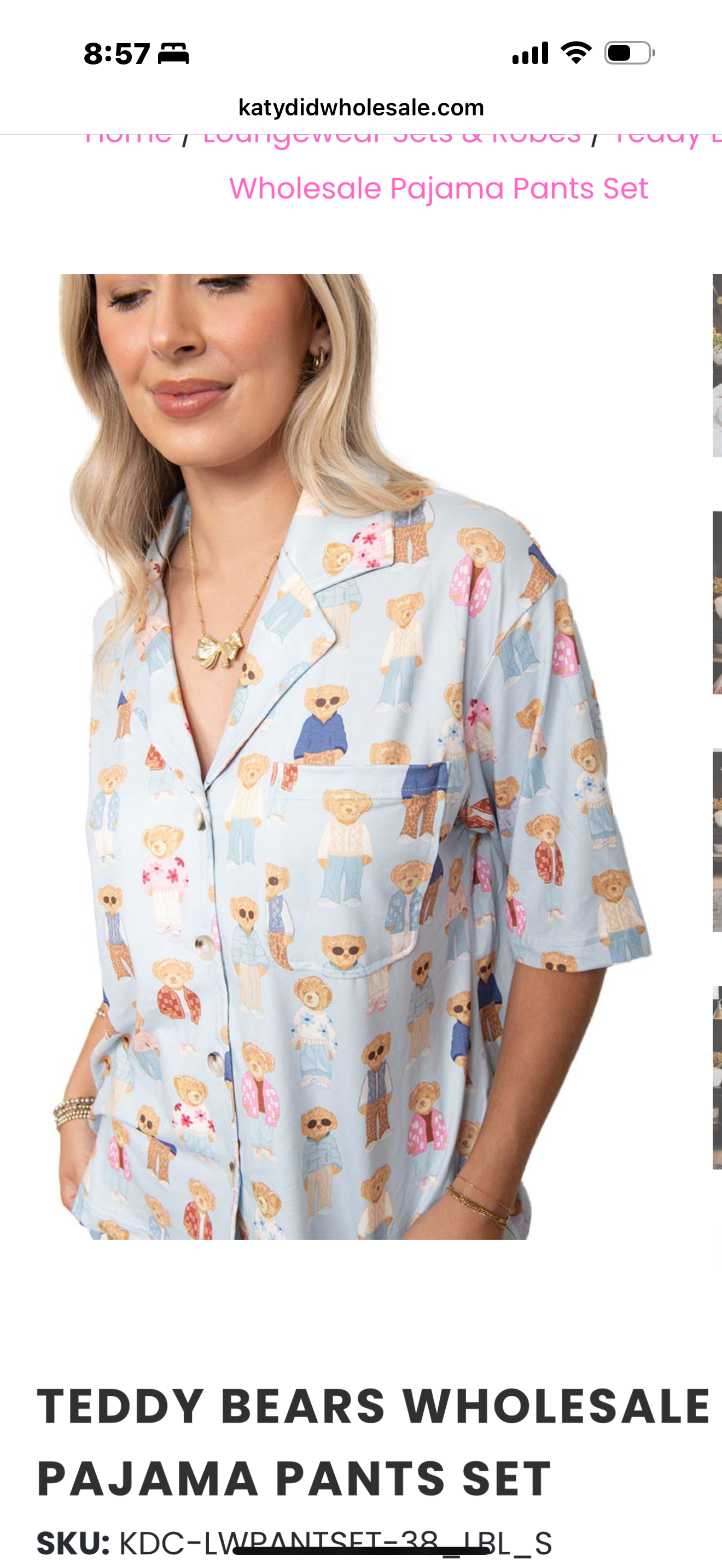 Teddy Bears Pajama Pants Set