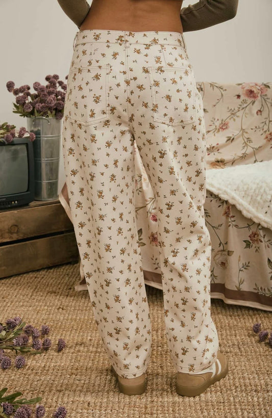 J6SP1001 FLORAL DENIM PATTERN JEANS