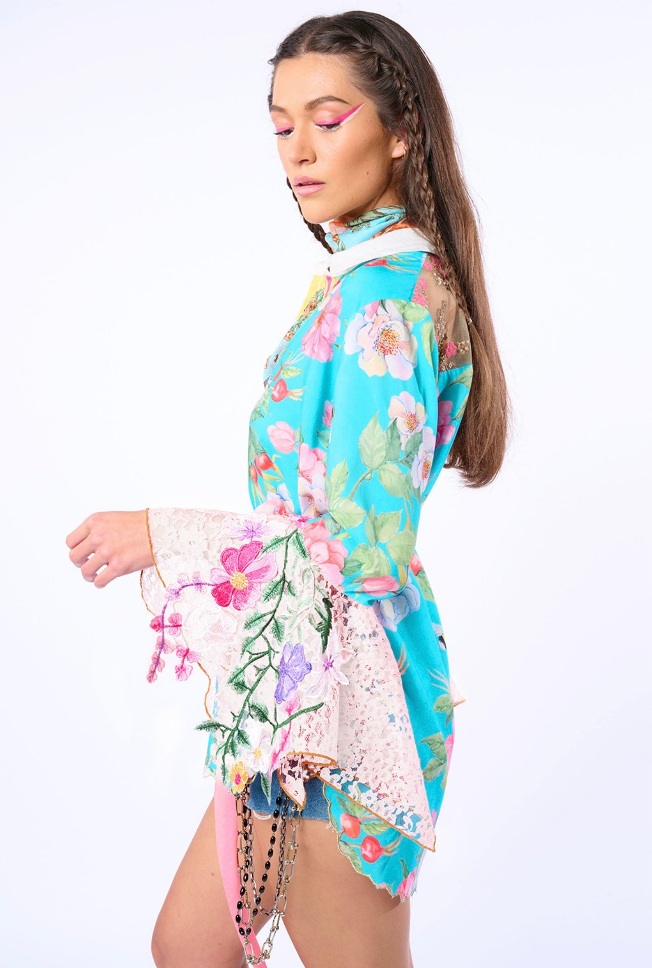 Aratta-LA Ville Rose Shirt-Aqua
