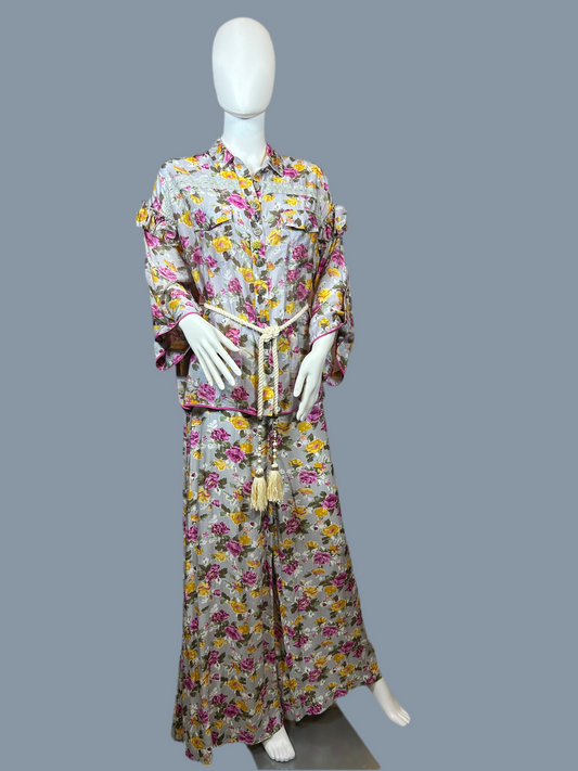 ARATTA Gray Floral Palazzo Pants