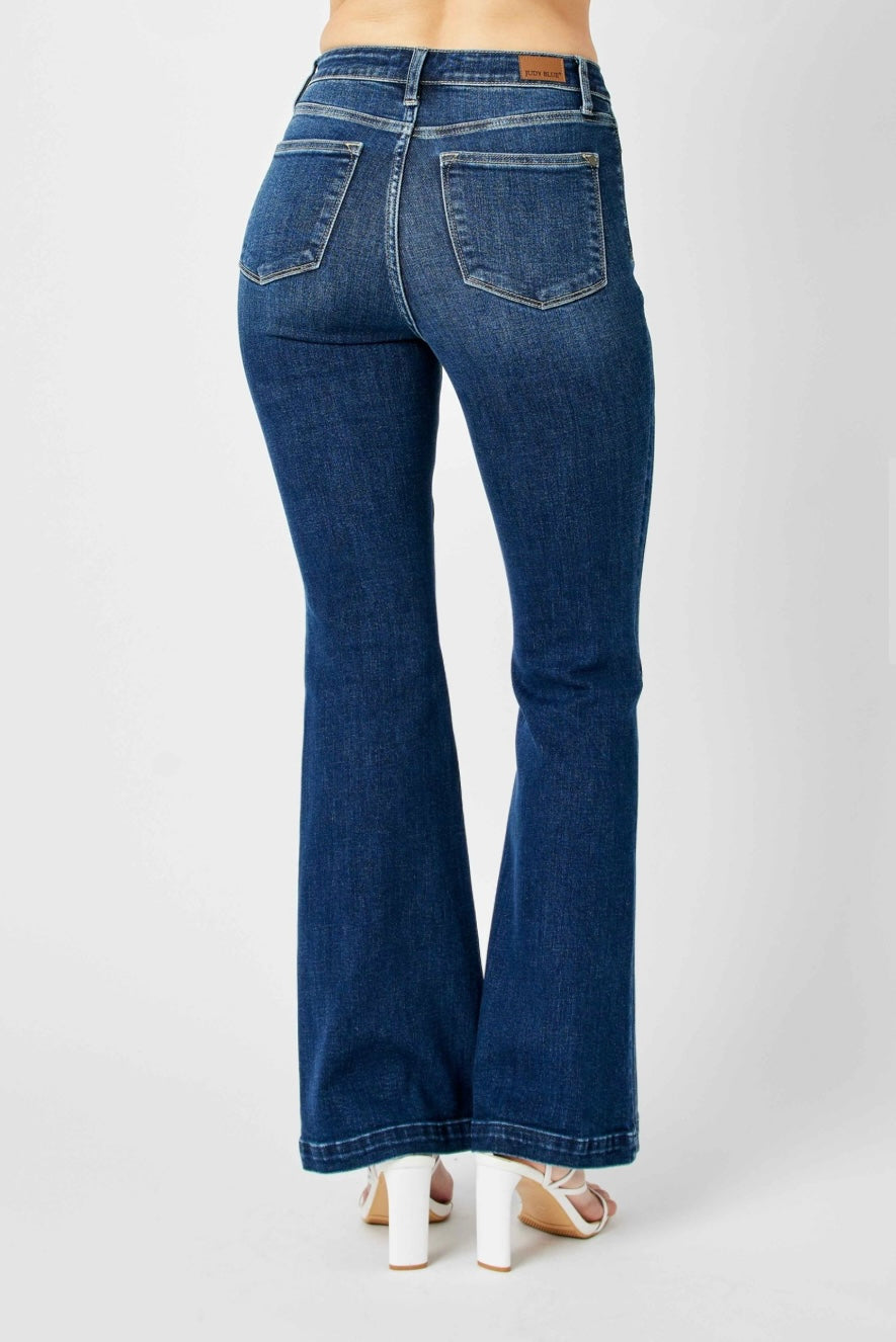 82538REG JUDY BLUE Kelly High Rise Angled Side Seam Flare Jeans