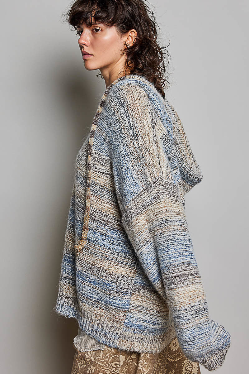 POL Oversized Hooded Knit Sweater