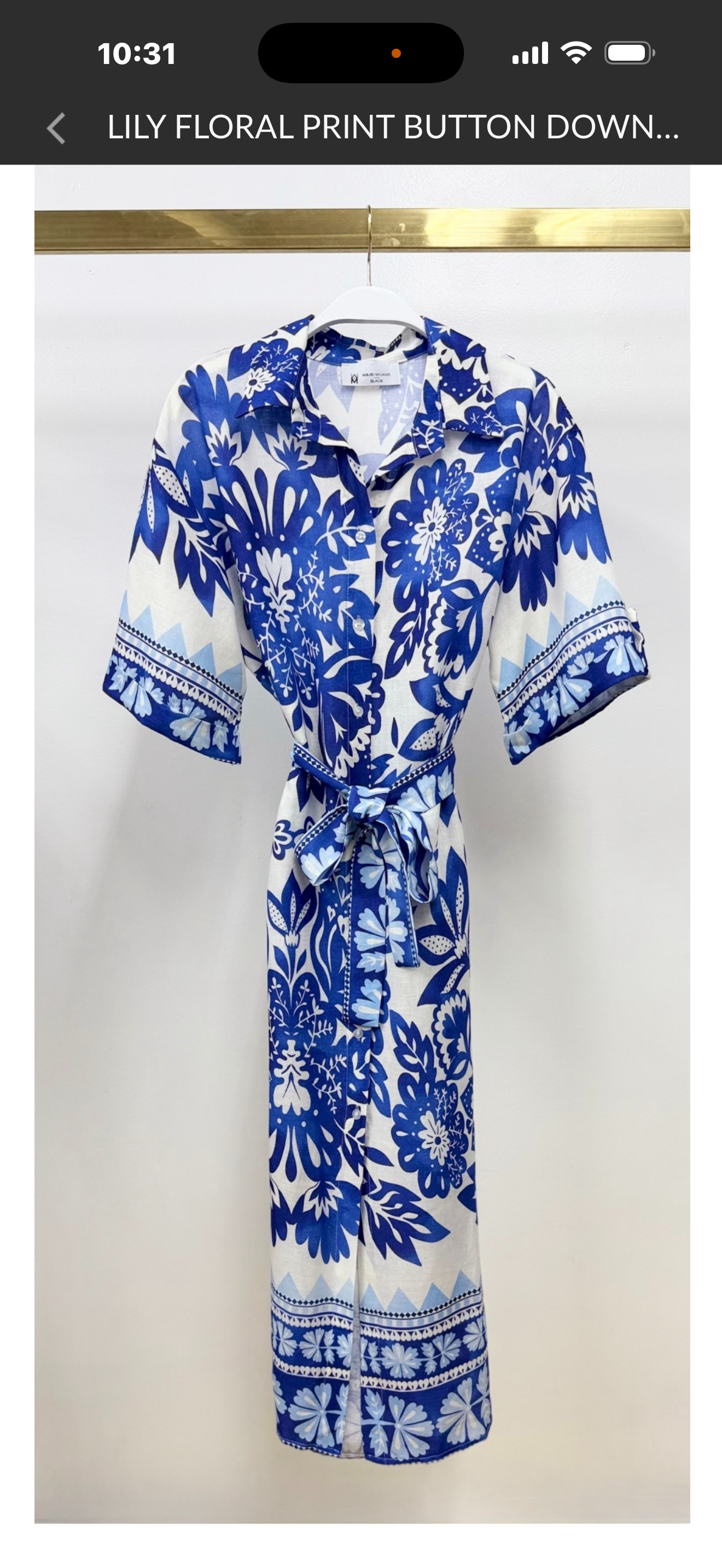 77201L030 Lily Floral Print Button Down Dress
