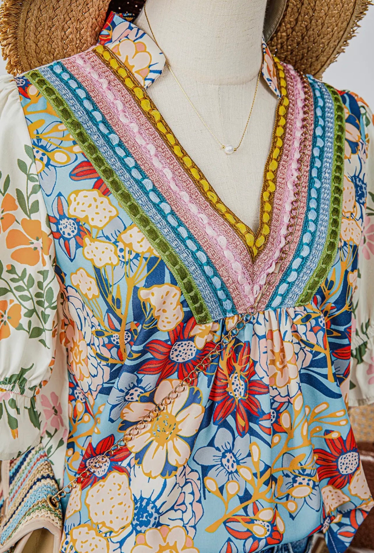 LC25129482-P22 Boho Style Multicolor Top