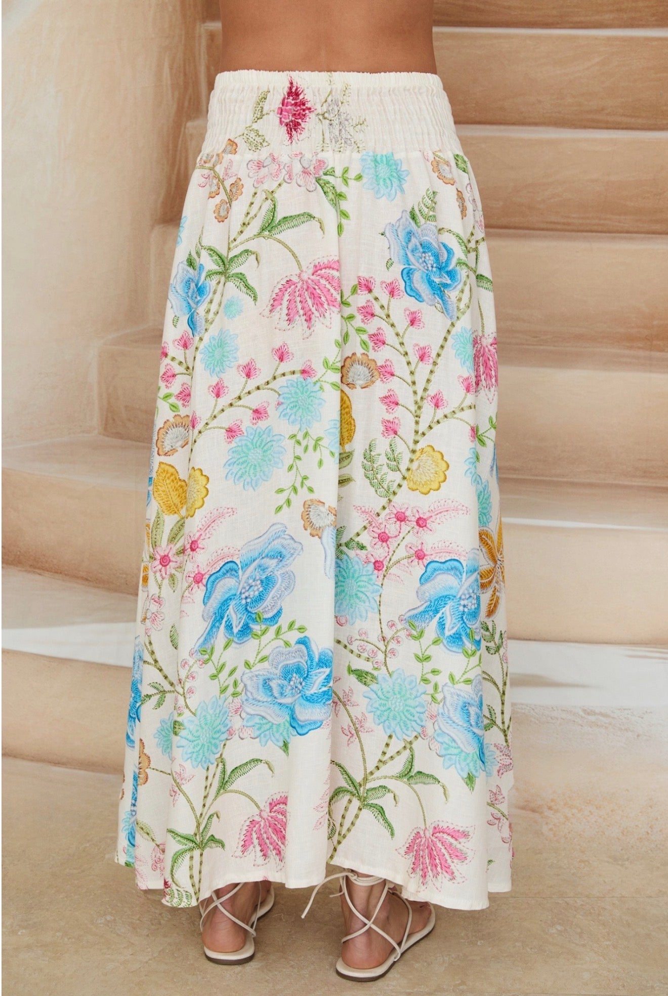 77068L024 Stitch Floral Print Skirt