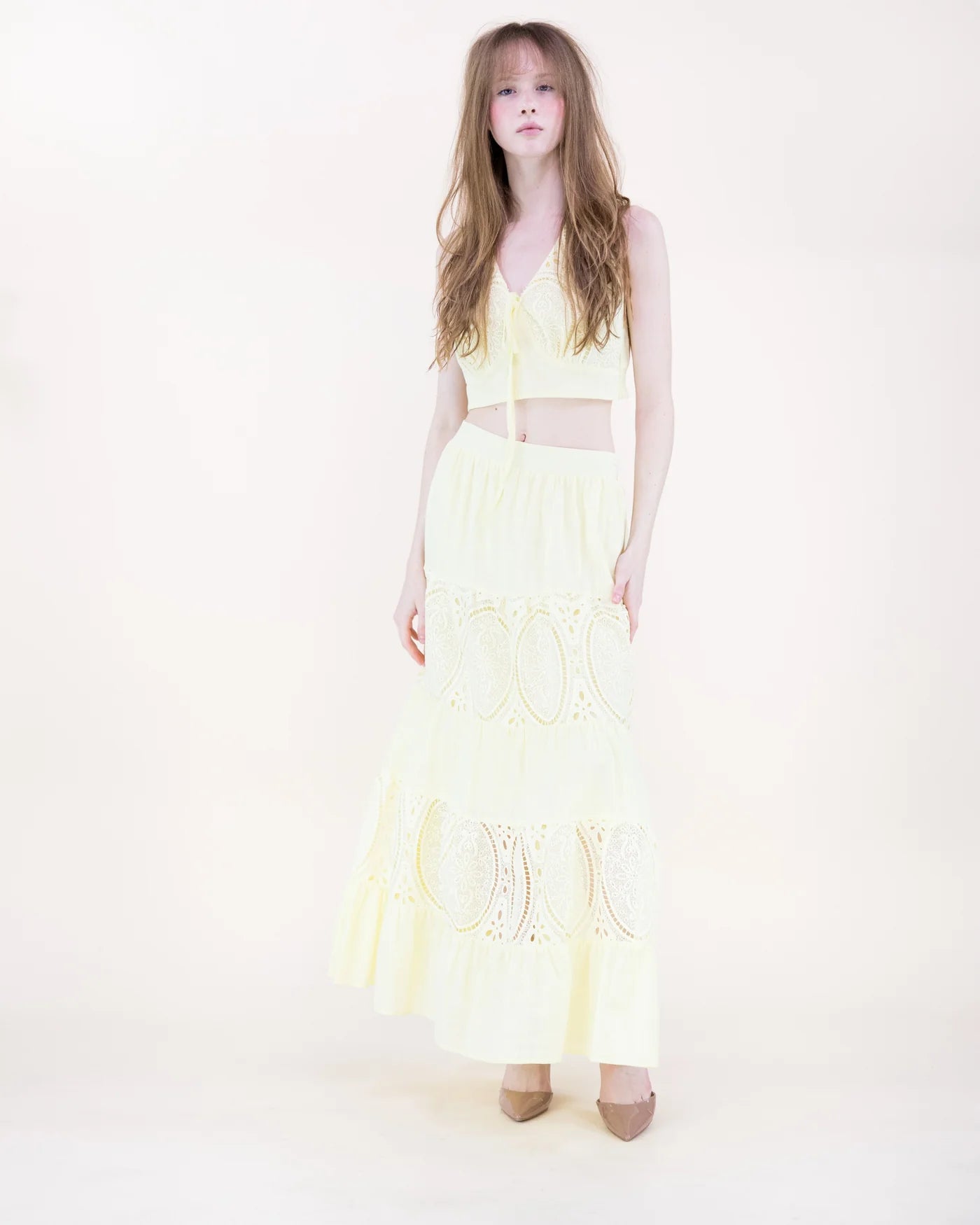 LW04272 Garden Flora Lace Tiered Skirt