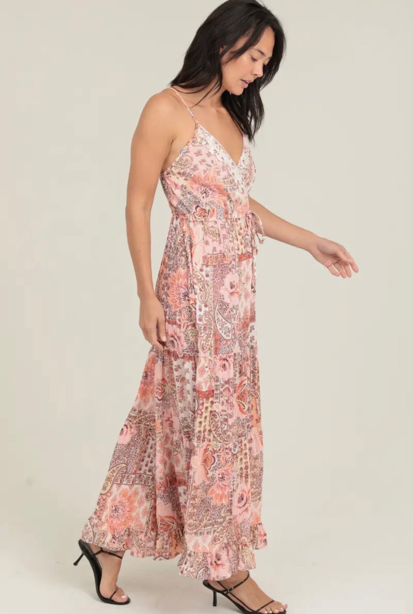 N4419 Knot Front Dress with Ruffle Hem