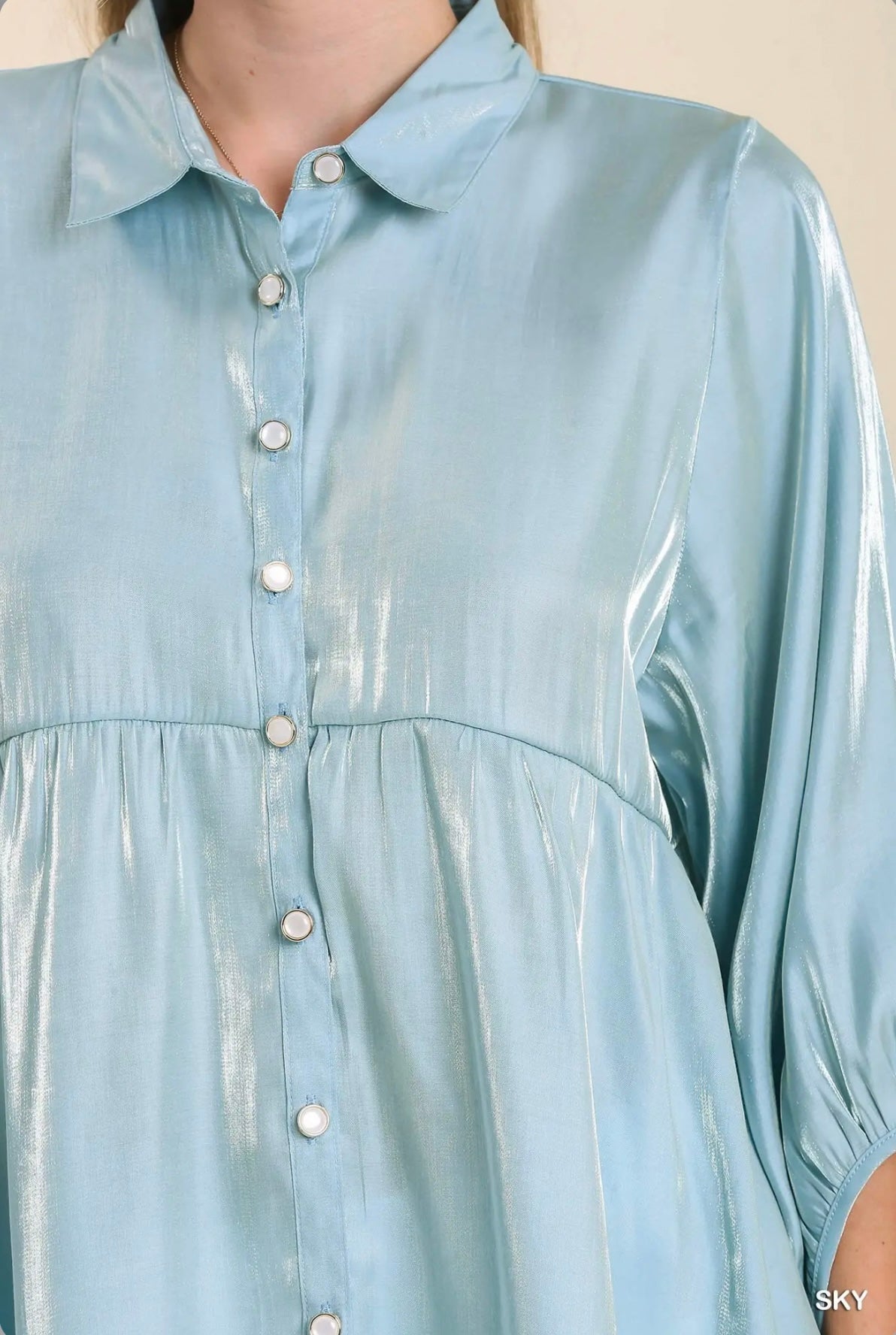 A0345 Button Down Tunic Top