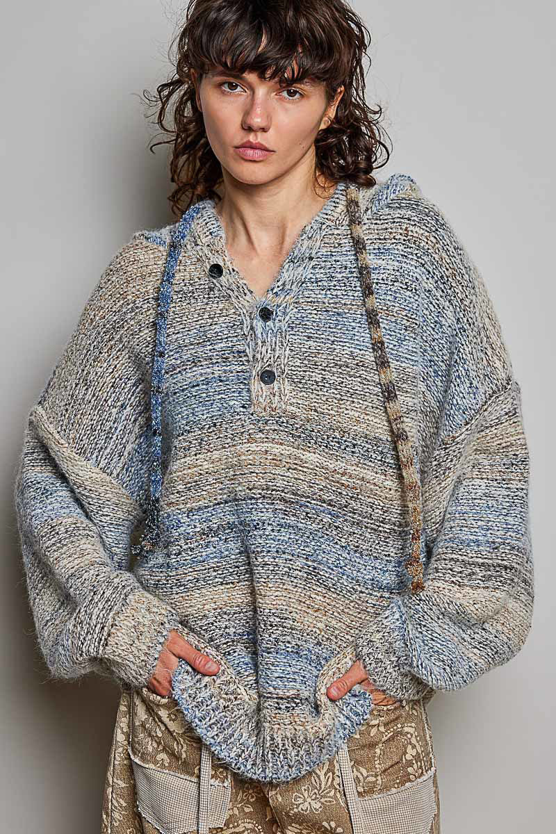 POL Oversized Hooded Knit Sweater