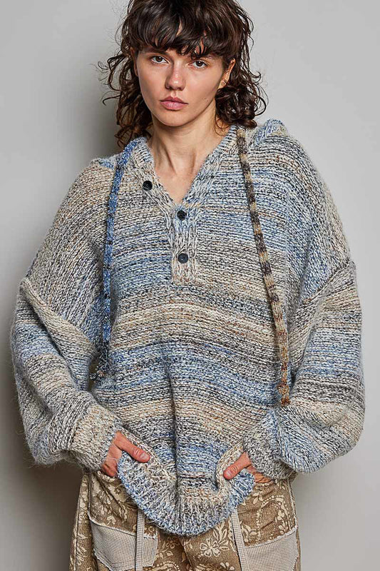 POL Oversized Hooded Knit Sweater