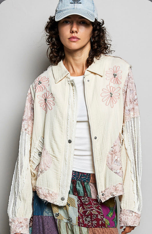 GWJ151 Cream Double Gauze Jacket