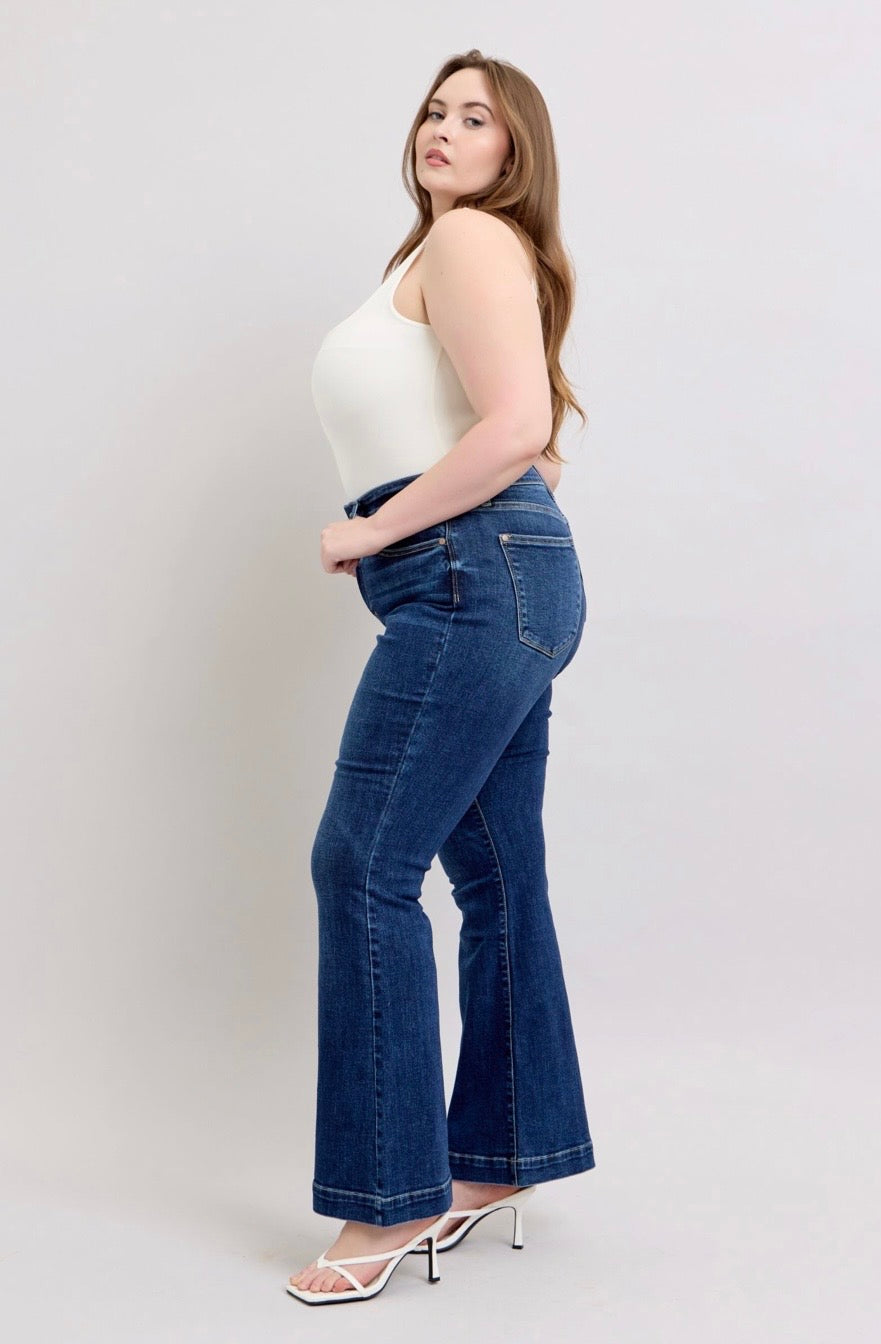 82637PL High Waisted Trouser Flare-Plus Size