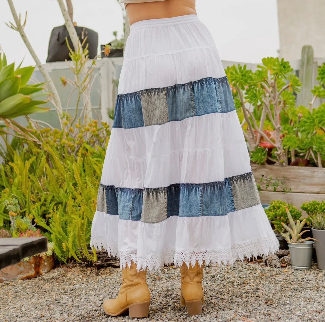 SK23105 Long Tiered Western Skirt
