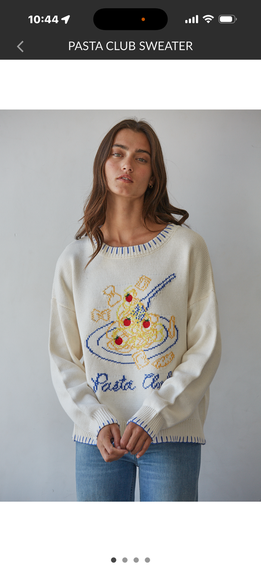 W2684 Pasta Club Sweater