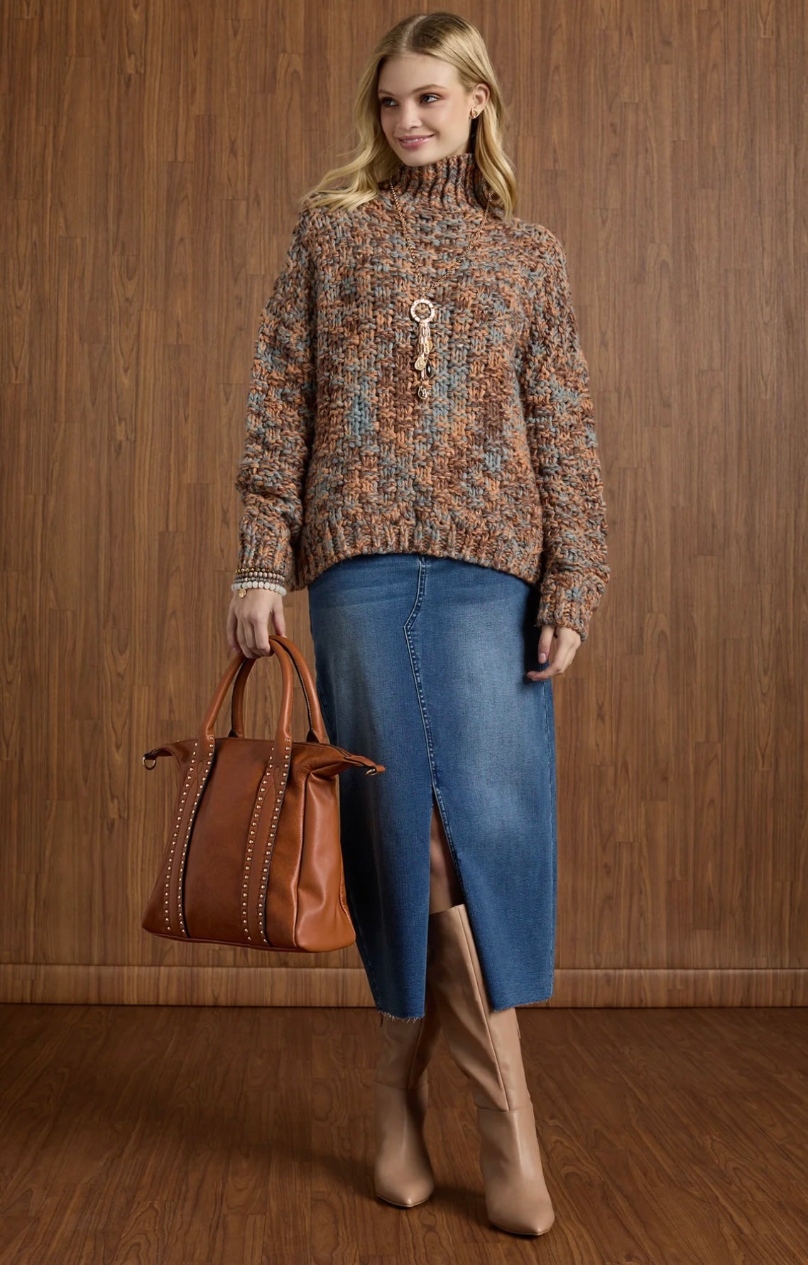 2539133 HOGE CHUNKY LOOSE KNIT SWEATER