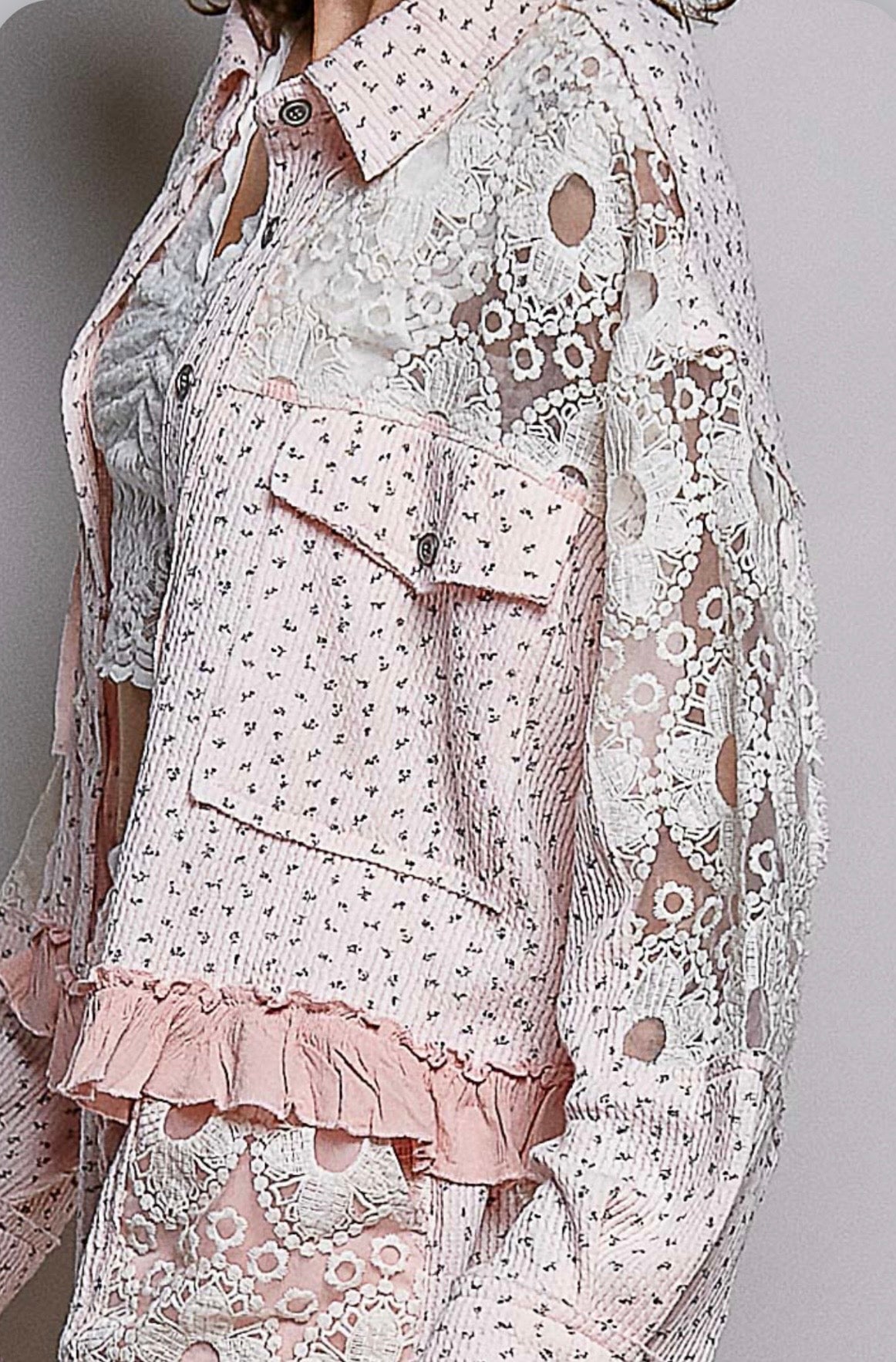 UKT743 Pink Floral Jacket