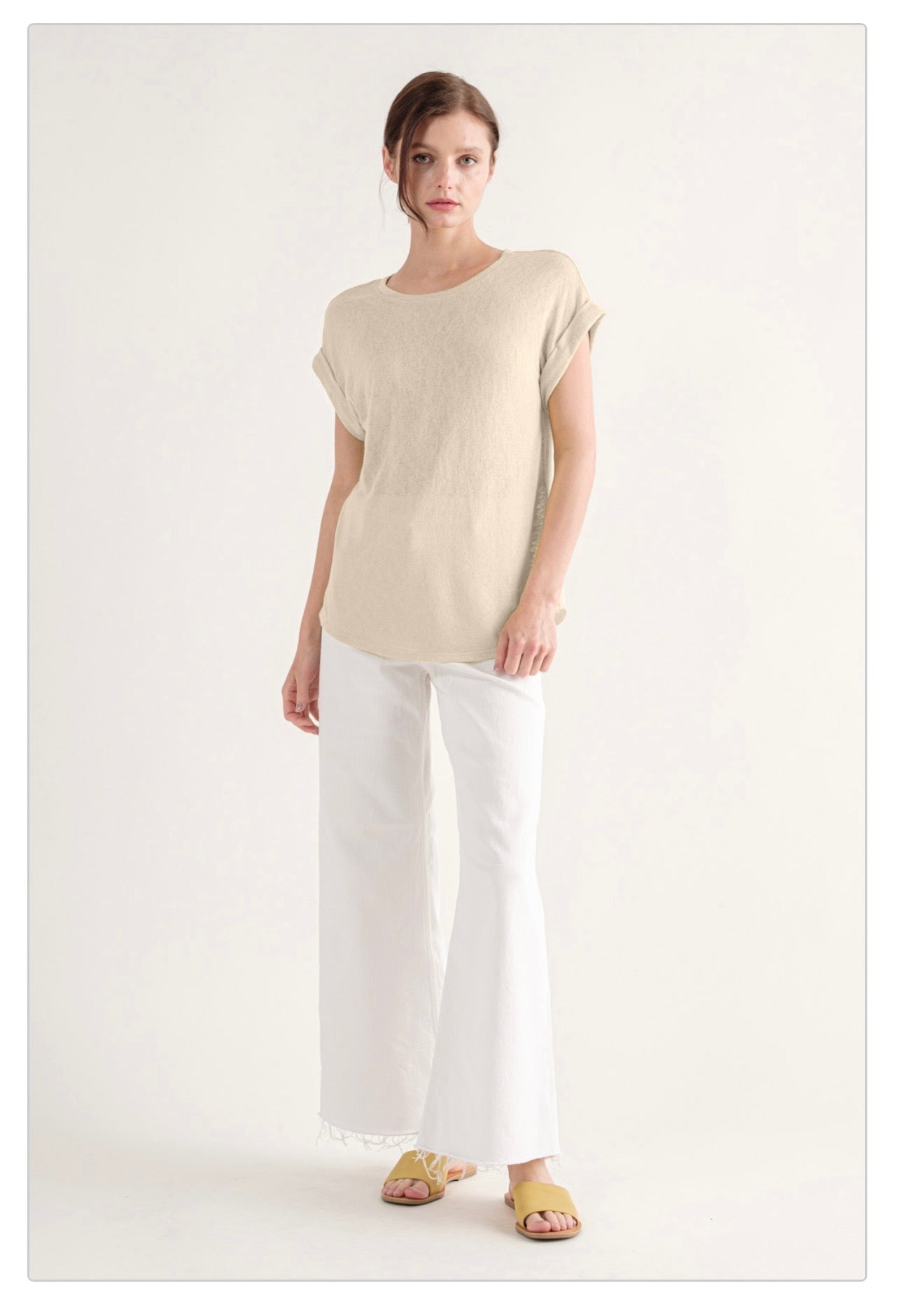 WMT2574 HACCI Slub Cuff SLV Round Neck Tee (Image coming soon)