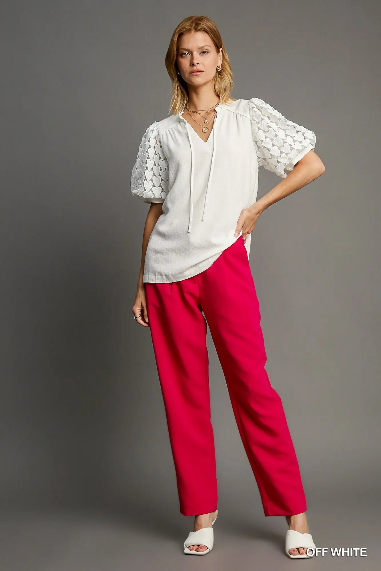 K8680 Linen Blend Front Tie Top