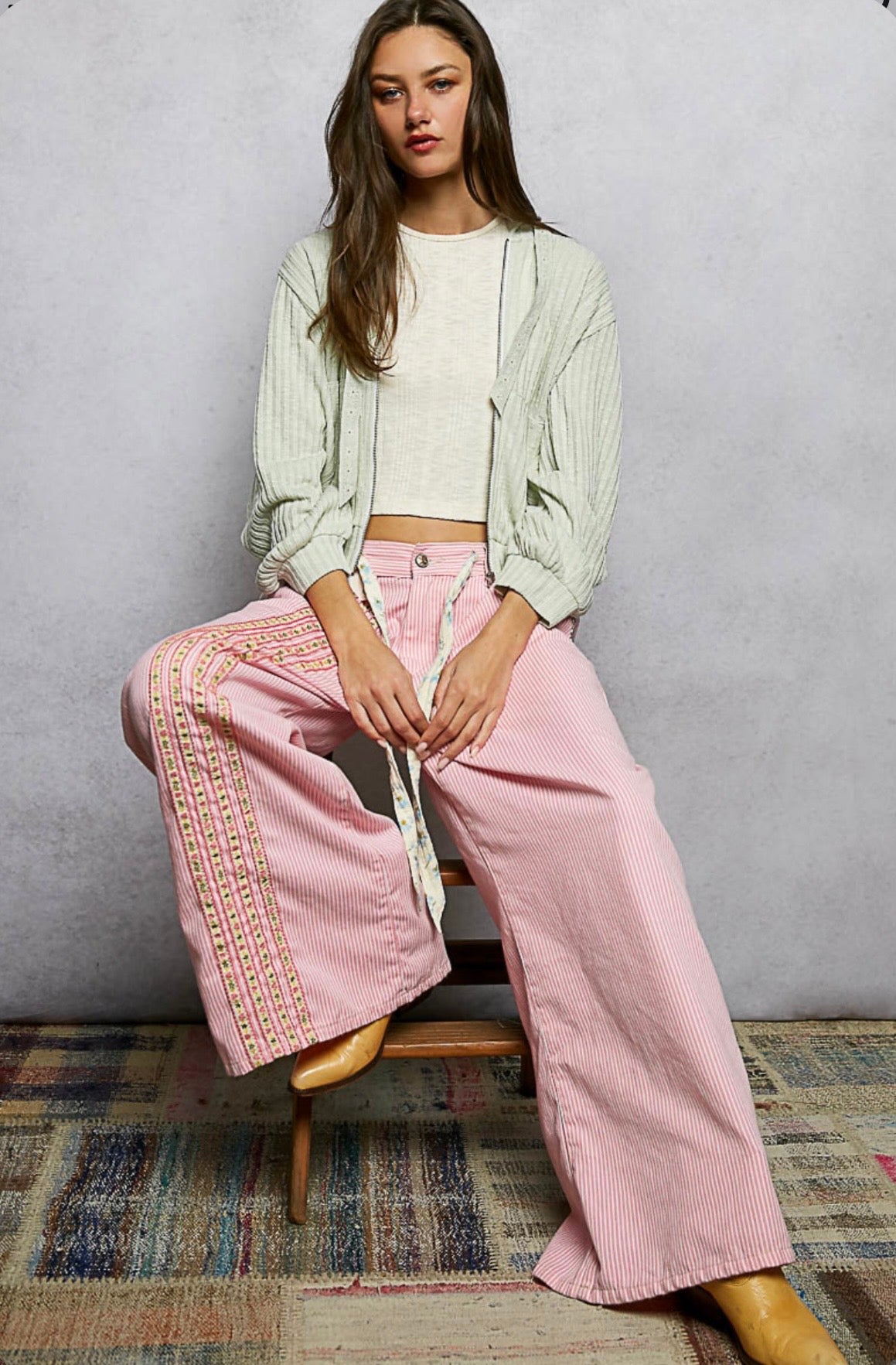 YKT1735M Mint Hooded Zip Up Jacket