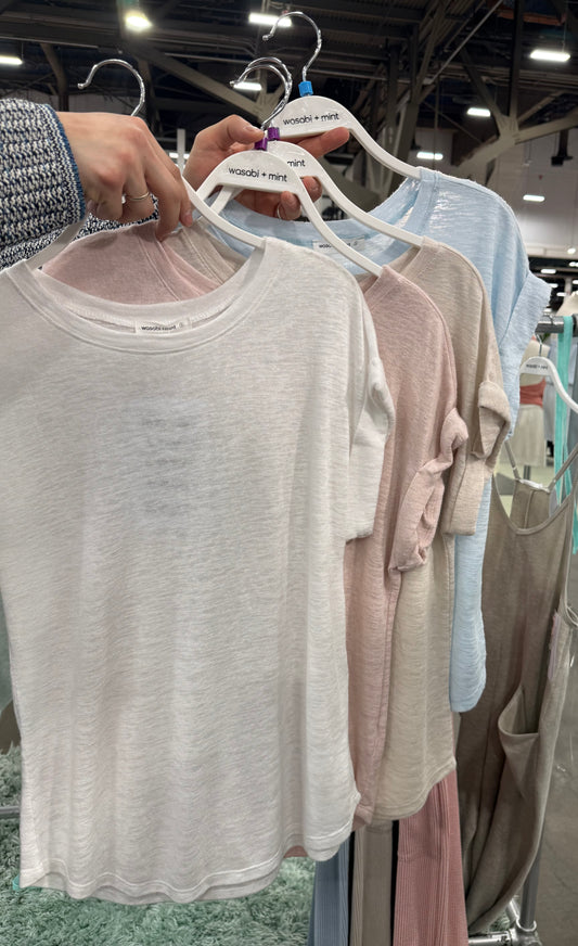 WMT2574 HACCI Slub Cuff SLV Round Neck Tee (Image coming soon)