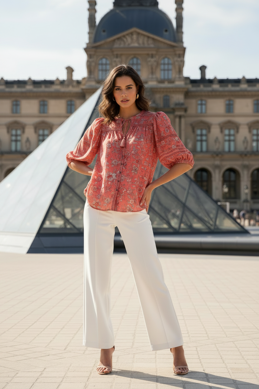 SP05-Grace Blue Jay Pink Blouse