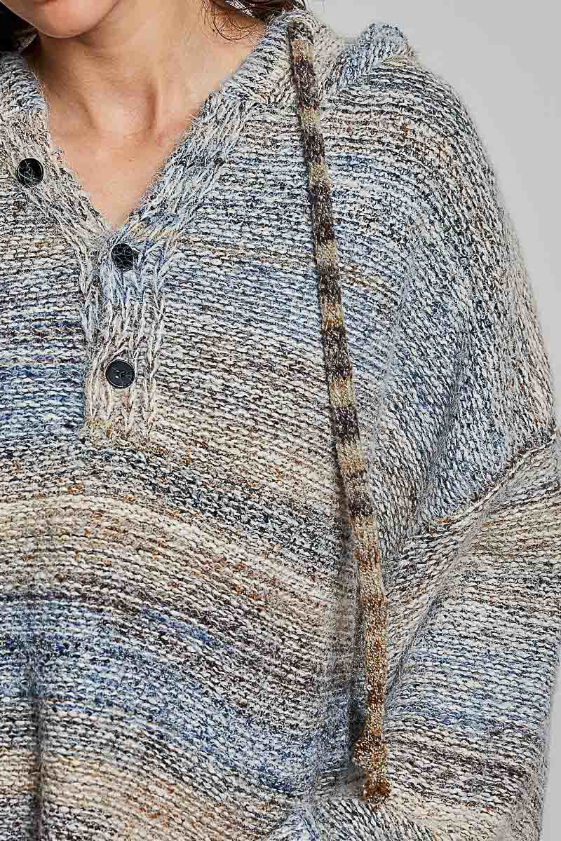 POL Oversized Hooded Knit Sweater