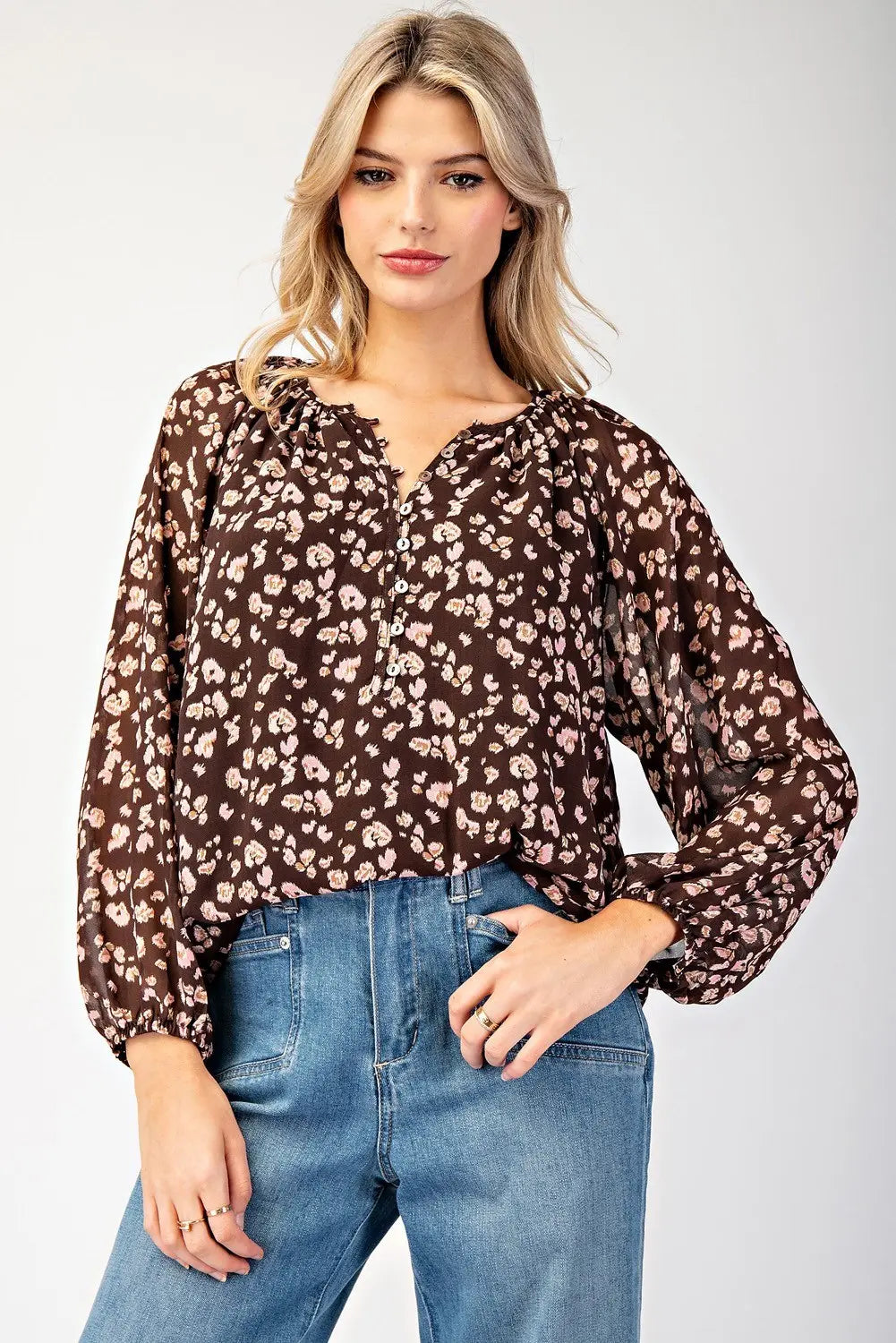 TK11229 Leopard Print Blouse