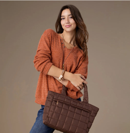 SKYLER SUPER SOFT V-NECK TEXTURED TOP